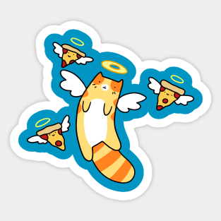 Pizza Angel Tabby Cat Sticker